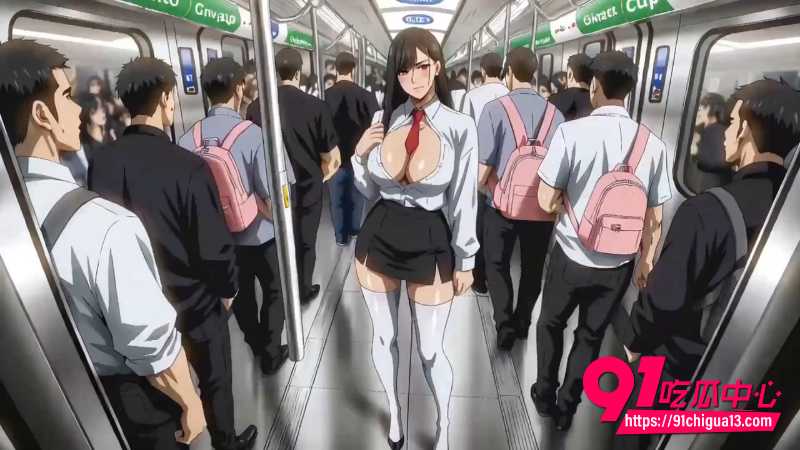 顶级3D动漫大作 黑丝大胸JK美女在地铁车厢被轮番爆操中出！